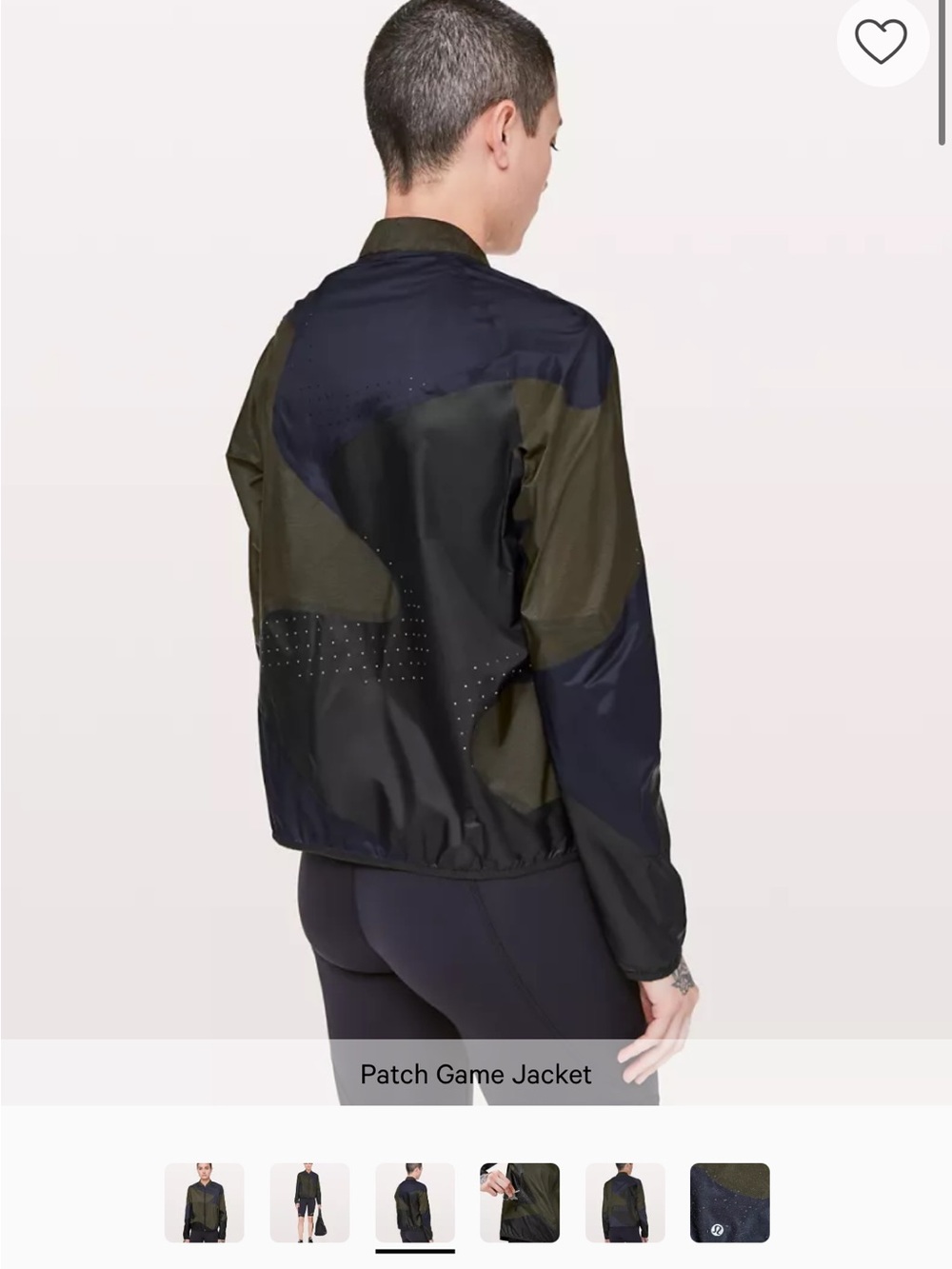 Lululemon Patch Game Windbreaker Jacket -‎ Black & Olive size 6